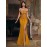 [Elegant Sequin Gown] Glamorous Elegant Off-Shoulder Sequin Gown for Women | Bodycon Mermaid Tail with High Slit, Long Formal Party Dress for Weddings, Galas & Evening Events, Solid Color Evening Wear