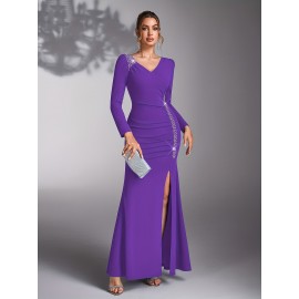 Elegant Sequin Patchwork Dress for Bridesmaids at Weddings And Evening Parties.