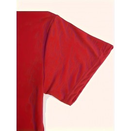 1pc Gradient Three-Stripe TOMMY Printed Women'S Summer Casual Sports T-Shirt Pullover Made of Comfortable And Smooth Polyester And Spandex Short-Sleeve Top.