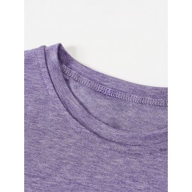 Casual Vintage Loose Round-Neck Short-Sleeve T-Shirt with a Simple English Letter Print Design.