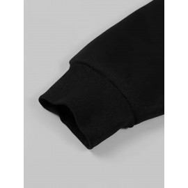 Plus Size Stitch Graphic Hoodie - Cute Cartoon Print with Hearts & Stars, Zip-Up Pullover with Pockets, Machine Washable, Black & Pink, Perfect for Casual Wear, Parties, and Holidays, Casual Wear Hoodie | Playful Design | Stretchy Fabric, Disney Shirts