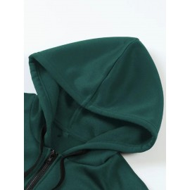 Women's Plus Size Hooded Zipper Jacket - 3-Panel Cartoon Cat Print with Pink Bows, 100% Polyester Machine-Washable Spring/Fall Casual Outerwear, Gift for Fans, Fall Fashion, Playful Design, Comfortable Fit, Cozy Outerwear, Fashion Lovers