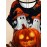 Plus Size - Plus Size Women'S Halloween Graphic Tee - 3D Witch Hat & Pumpkin Design, Soft Breathable Fabric, Round Neck Short Sleeve Top, Machine Washable, Casual Fall & Winter Wear, Perfect Halloween Gift, Halloween Costume