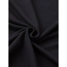 Plus Size - Women'S Plus Size Halloween Cat Print T-Shirt - Black Casual Crew Neck Tee with Playful Cartoon Cats, Breathable & Comfortable for Casual Attire, Halloween Shirts